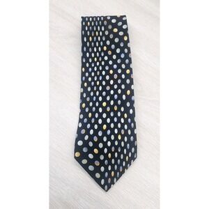 Vitaliano Pancaldi Italy Silk‎ Tie Black Polka Dot Luxury Designer Necktie